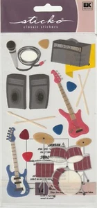 Sticko ROCK AND ROLL Garage Band Drums Guitar Music 68007 FAST FREE ship! - Picture 1 of 1