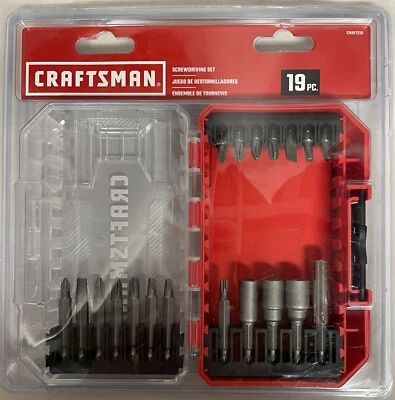 Genuine Craftsman 19-Piece Screwdriver Bit Set W/ Plastic Hard Case CMAF1219 (b) - Image 1 of 3