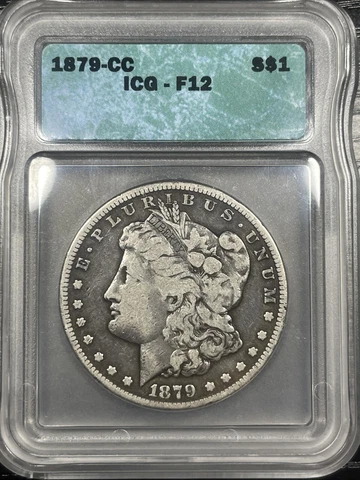 1879-CC Morgan Dollar ICG F12 Fine Rare Carson City Cover