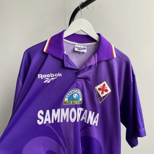 Reebok Fiorentina 1995 / 1996 Home Football Purple Jersey Size L/XL - Picture 1 of 13
