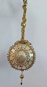Vintage Perlen Stecknadel Handarbeit Weihnachtsschmuck Silber, Gold Hänger Schmuck verziert - Bild 1 von 13
