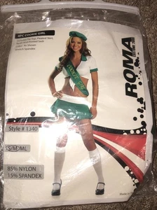 Roma 2006 Green/White Cookie Girl Costume Sz Small/Med - Missing Beret  - Picture 1 of 5