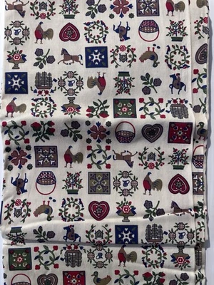 Vintage Retro Novelty Cotton Print Fabric 2.5 Yards 36” Sewing Quilt - Image 1 of 2