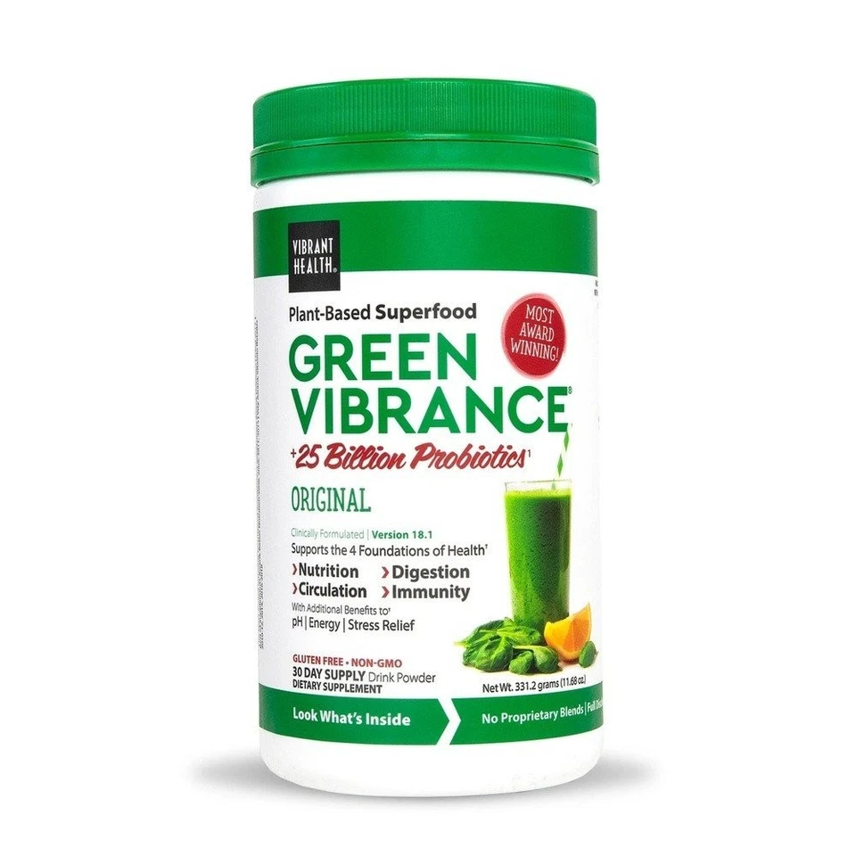 Polvo Vibrant Health Green Vibrance-suministro para 30 días polvo de 12 oz Foto 1 de 1