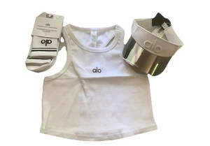 Set 3-teilig Alo Yoga Aspire Tank in weiß groß, Airlift und Socken - Bild 1 von 9