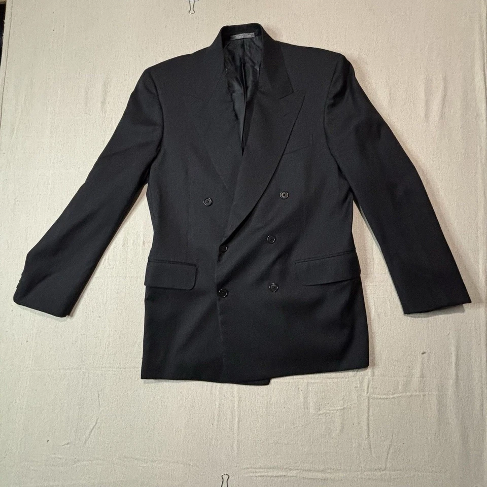 SALVATORE FERRAGAMO Black 100% Virgin Wool Blazer Sport Coat US 40 R Large 50 R - Image 1 of 4