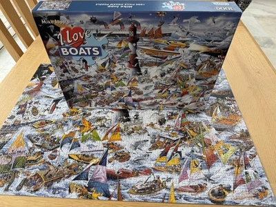 Gibsons I Love Boats Jigsaw Puzzle by Mike Jupp 1000 Pieces Complete  - Image 1 of 4