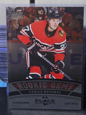 22-23 UD Lukas Reichel Black Diamond Rookie Gems 🚨🚨🚨 Chicago Blackhawks  - Image 1 of 2