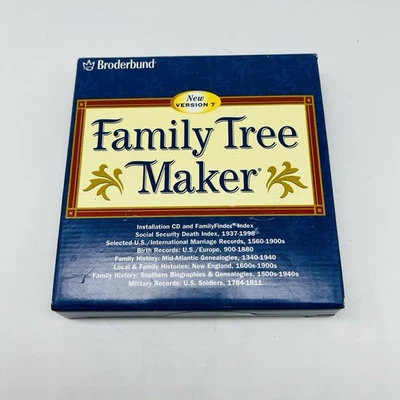 Broderbund Family Tree Maker - Version 7 -  Various Indexes/Records - New! - Image 1 of 2
