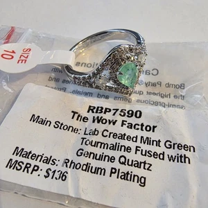 Bomb Party Ring “The Wow Factor” - Quartz on Rhodium Plating - Size 10 - RBP7590 - Picture 1 of 3