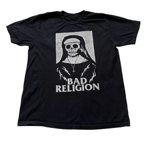 Bad Religion T-shirt Adult Medium black white unholy nun skeleton band tee punk - Picture 1 of 3