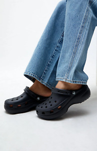 crocs classic clog platform triple black womens sandal slipper new with tag 