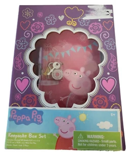 Peppa Pig Keepsake  Box Set with lock & 2 keys journal,  gel pen,, stickers NEW - Picture 1 of 4