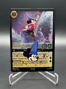 Disney Lorcana MICKEY MOUSE PLAYFUL SORCERER Promo Card D23 Signed & Sketch - Picture 1 of 2