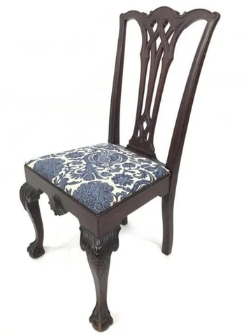 Antique Chippendale Mahogany Chair Ball & Claw Feet Carved Back Cover