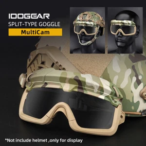 IDOGEAR Tactical Goggles Anti-Fog Dust OC Style Helmet Airsoft Military Camo BK - Picture 1 of 18
