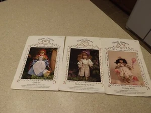 Lot 3 Victorian Americana Rag Doll Patterns 14", 15", 16" Hearts Content UNCUT - Picture 1 of 5