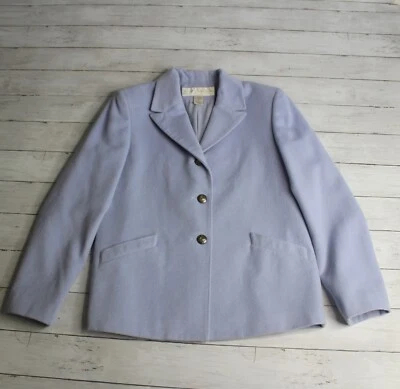 Don Caster Vintage Women's Angora Wool Jacket Blazer Size 8 Periwinkle Blue - Image 1 of 4