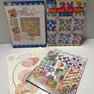 Lot of 4 Fast & Fun Quick Baby Quilts Patterns Applique Cross Stitch - Picture 1 of 23
