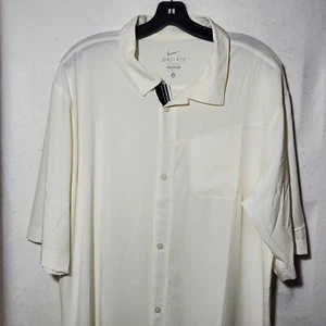 Nike Poloshirt Herren Large weiß durchgehende Knopfleiste 359748-100 Golf leicht  - Bild 1 von 11