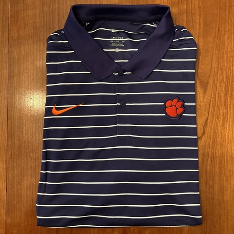 NEW Nike On-Field Dri-Fit Striped Polo - Clemson Tigers - Mens XX-Large (2XL) Cover
