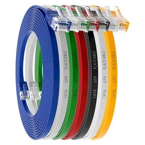 Patchkabel Flachkabel Netzwerkabel Ethernet Internet LAN Gigabit DSL RJ45 CAT 6 - Bild 1 von 77