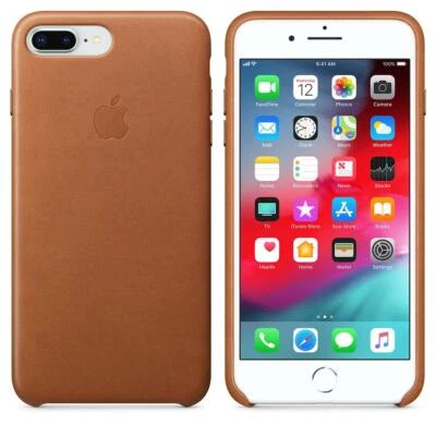 Originale/Originale Apple IPHONE 7 Plus & 8 Custodia IN Pelle Sella Marrone - - Immagine 1 di 4