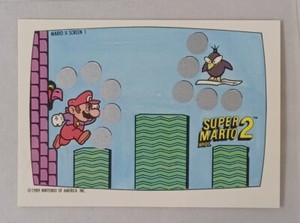 1989 Topps Nintendo Game Card Scratch Off Card #1 Of 10 Super Mario Bros 2 NRMT