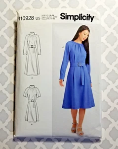 Vestido Misses Patrón Simplicidad R10928 Tallas 6-14 NUEVO SIN CORTAR Originalmente $21.95 - Imagen 1 de 2