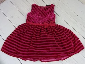 Vestido sin mangas a rayas magenta autógrafo para niñas nuevo con etiquetas talla 12-18 meses - Imagen 1 de 2