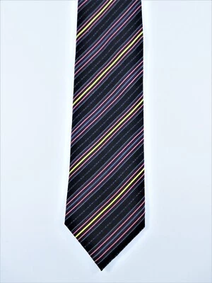 Daniel De Fasson Studio Necktie All Silk Diagonal Stripes 57.5L x 3.6W New W Tag - Image 1 of 4