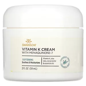 SWANSON Vitamin K Cream with Menaquinone-7, 2 fl oz Cream, 59ml Moisturise Skin - Picture 1 of 3