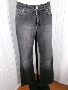 Vintage Pantalon jean gris stretch ESCADA SPORT 42 taille haute logo strass - Picture 1 of 7