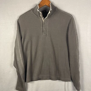 Hugo Boss Sweater Men’s Medium Gray Snap Pullover Preppy Designer - Picture 1 of 8