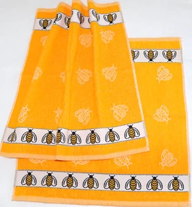 2 toallas abejas espuflado cocina toallas rizo abejas animales comer miel amarillo - Imagen 1 de 4