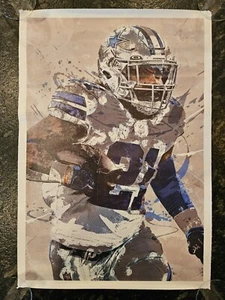 Poster quadro arte da parete su tela Ezechiele Elliott Dallas Cowboys - Foto 1 di 1