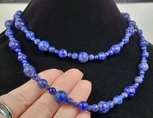 DTR Jay King Mine Finds Sterling Silver 925 Lapis Stone Bead Necklace 36" Blue - Picture 1 of 3