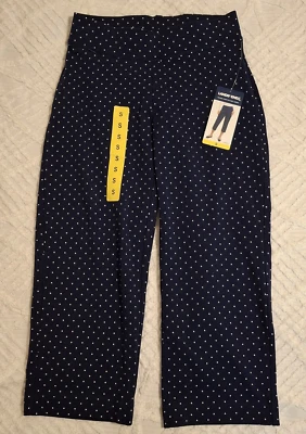 Lands' End Talla Pequeña Tejido Elástico Capri Azul Marino Lunares Cintura Elástica Pull On Foto 1 de 4