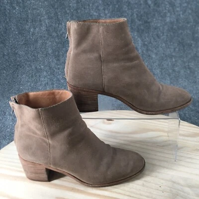 Madewell Botas Mujer 7.5 Botines Tacones Informales Beige Cuero Cremallera Lateral Foto 1 de 4