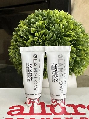 2x Glam Glow Super Mud Clearing Tratamiento 0.24 OZ Tamaño de Viaje SELLADO Foto 1 de 3