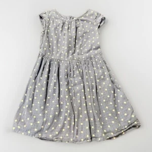 GAP Kids Girls Size M (8-9) Blue Chambray Polka Dot Cotton Short Sleeve Dress - Picture 1 of 6