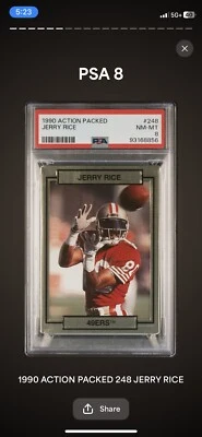 1990 Acción Lleno Jerry Rice #248 San Francisco 49ers NFL Hof PSA 8 Duro A Gra - Imagen 1 de 2