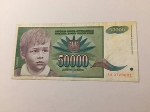 Billete Yugoslavia 50 000 Dinara 1992 - Imagen 1 de 2