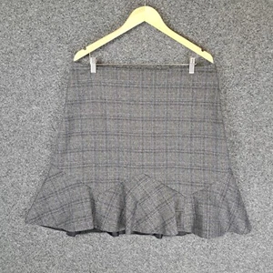 City Chic Womens Mini Skirt Plus Size XS Extra Small Grey Check Flared Hem - Picture 1 of 8