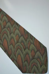 Giorgio Armani brown & green striped silk necktie - Picture 1 of 4