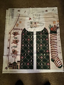 Daisy Kingdom 1998 HO HO HO Long Vest Cut Sew Fabric Panel Christmas Adult S-XL - Picture 1 of 2
