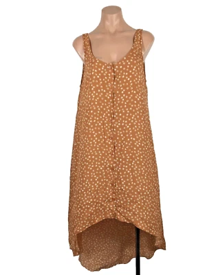 Vestido BCBGeneration Swing Blanco Óxido Lunares Botón Alto Bajo Talla L Foto 1 de 4