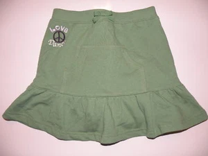 GYMBOREE DANCE TEAM GREEN LOVE PEACE KNIT SKORT 6 8 NWT - Picture 1 of 1