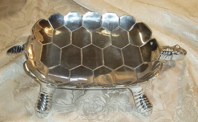 Interesting Sea Turtle Serving Tray Silver from World Market - Image 1 of 4