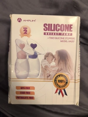 Amplim Manual Breast Pump | Food-Grade Silicone Milk Collector Gen 2 two-pack - Image 1 of 2
